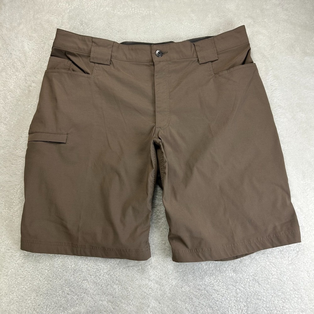 Duluth Trading Co. Flex Dry On The Fly Cargo Shorts Mens 40 Brown Stretch Hiking